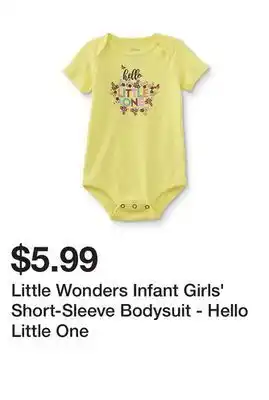 Kmart Little wonders infant girls' short-sleeve bodysuit - hello little one offer
