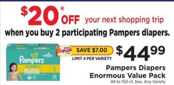 ShopRite Diapers enormous value pack offer