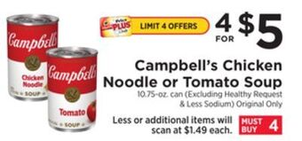 ShopRite Chicken noodle or tomato soup offer