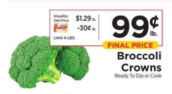 ShopRite Broccoli crowns offer