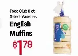 Food Club 6 ct. English Muffins