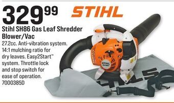 Ace Hardware Stihl sh86 gas leaf shredder blower/vac offer