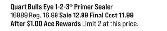 Ace Hardware Quart bulls eye 1-2-3® primer sealer offer