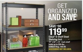 Ace Hardware Edsal® 5-shelf steel shelving unit offer
