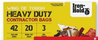 Ace Hardware Iron hold® heavy duty contractor trash bags offer