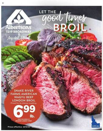Albertsons Snake river farms american wagyu beef london broil offer
