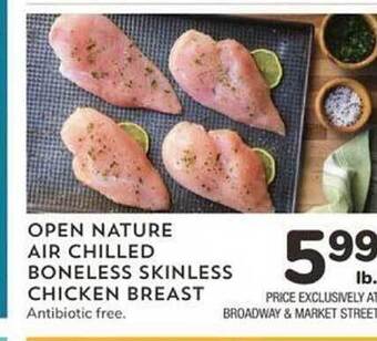 Albertsons Open nature air chilled boneless skinless chicken breast offer