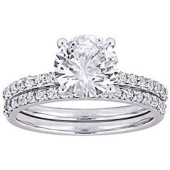 Kohl's Stella grace 10k white gold lab-created white sapphire engagement ring set offer