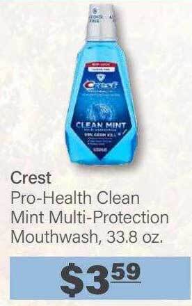 Commissary Crest pro-health clean mint multi-protection mouthwash offer