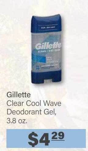 Commissary Gillette clear cool wave deodorant gel offer