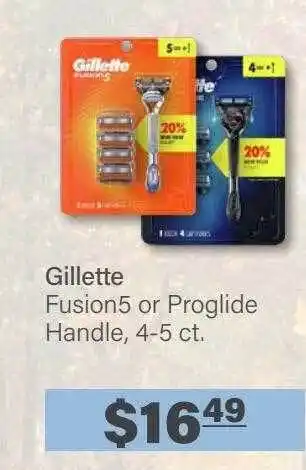 Commissary Gillette fusion 5 or proglide handle 4-5 ct offer