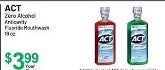 Act zero alochol anticavity fluoride mouthwash