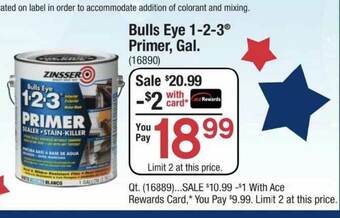 Ace Hardware Bulls Eye 1-2-3® Primer, Gal. offer