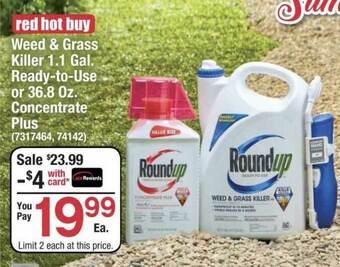 Ace Hardware Weed & Grass Killer 1.1 Gal. Ready-To-Use Or 36.8 Oz. Concentrate Plus offer