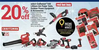 Ace Hardware Select Craftsman® V20 Lithium-Ion Power Tools, Outdoor Power Equipment & Accessories 20% Off offer