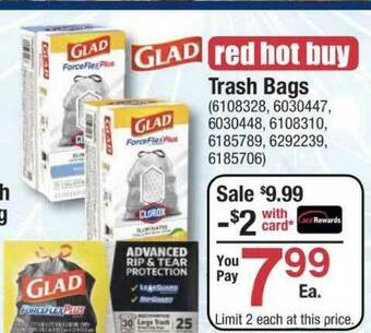Ace Hardware Glad Trash Bags offer