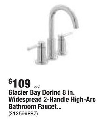 The Home Depot Glacier bay dorind 8 in. widespread 2-handle high-arc bathroom faucet in chrome offer