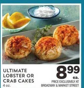 Albertsons Ultimate lobster or crab cakes offer