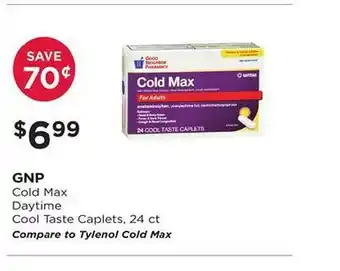 Good Neighbor Pharmacy Gnp cold max daytime cool taste caplets offer