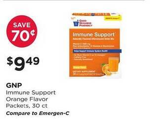 Good Neighbor Pharmacy Gnp immune support orange flavor packets offer