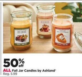 Michaels Fall jar candles by ashland offer