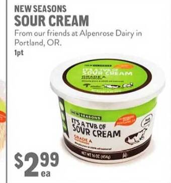 New Seasons Market New seasons sour cream offer
