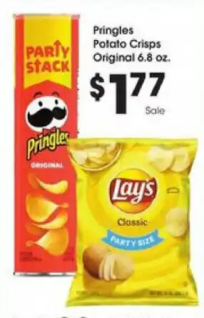 Kroger Pringles Potato Crisps Original 6.8 oz offer
