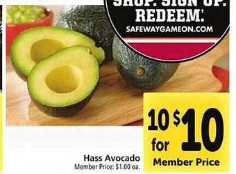 Safeway Hass avocado offer