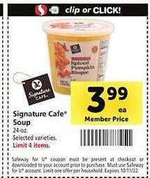 Safeway Signature cafe soup offer