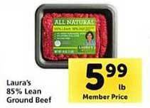 Safeway Laura's 85% lean ground beef offer