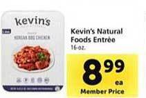 Safeway Kevin's natural foods entrèe offer