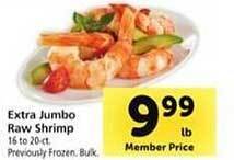 Safeway Extra jumbo raw shrimp offer