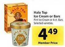 Safeway Halo top ice cream or bars offer