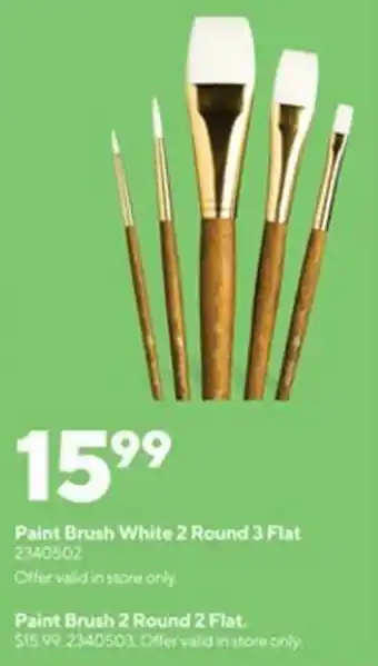 Staples Paint Brush White 2 Round 3 Flat 2340502 offer