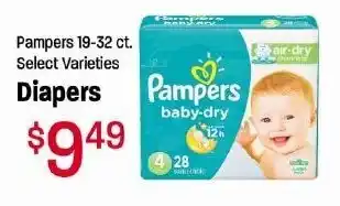 Diapers Pampers 19-32 ct.