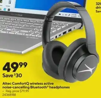 Staples Altec ComfortQ Wireless Active Noise-Cancelling Bluetooth Headphones 24368188 offer