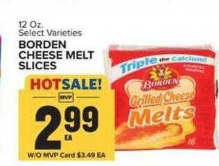Food Lion Borden cheese melt slices offer