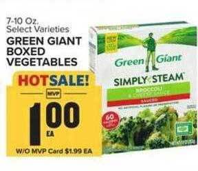 Food Lion Green giant boxed vegetables offer
