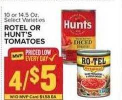 Food Lion Rotel or hunt's tomatoes offer