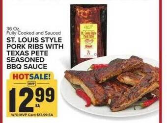 Food Lion St. louis style pork ribs with texas pete seasoned bbq sauce offer