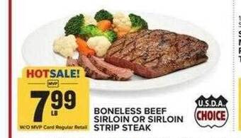 Food Lion Boneless beef sirloin or sirloin strip steak offer
