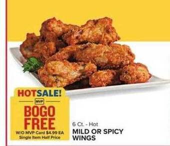 Food Lion Mild or spicy wings offer