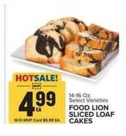 Food Lion Food lion sliced loaf cakes offer