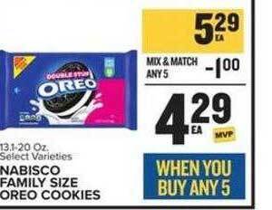 Food Lion Nabisco family size oreo cookies offer