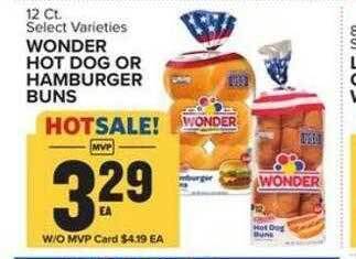Food Lion Wonder hot dog or hamburger buns offer