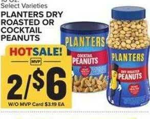 Food Lion Planters dry roasted or cocktail peanuts offer