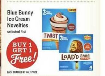 Lowes Foods Blue bunny ice cream novelties offer