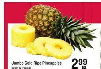 Lowes Foods Jumbo gold ripe pineapples offer