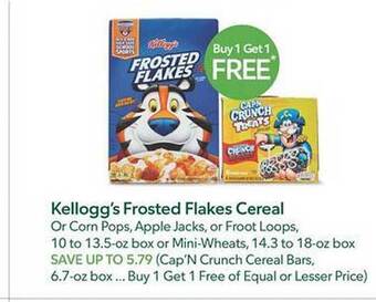 Publix Kellogg's frosted flakes cereal offer