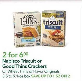 Publix Nabisco triscuit or good thins crackers offer